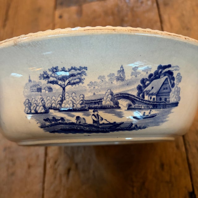 Ceramic 19th Century Blue & White English Transferware Large Bowl For Sale - Image 7 of 8