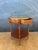 Brown French Louis XVI Style Round Side Table with Marquetry and Drawer, 1930s For Sale - Image 8 of 13