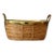 Rattan and Brass Bowl With Handles For Sale