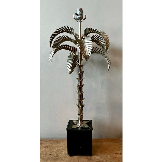 Vintage Regency Punch Cut Palm Tree Lamp For Sale In West Palm - Image 6 of 11