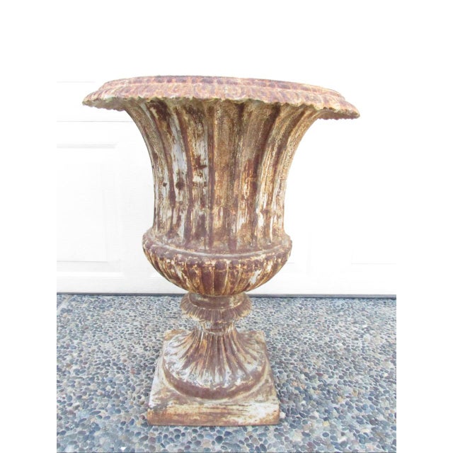Antique French Cast Iron Garden Urn For Sale - Image 4 of 15