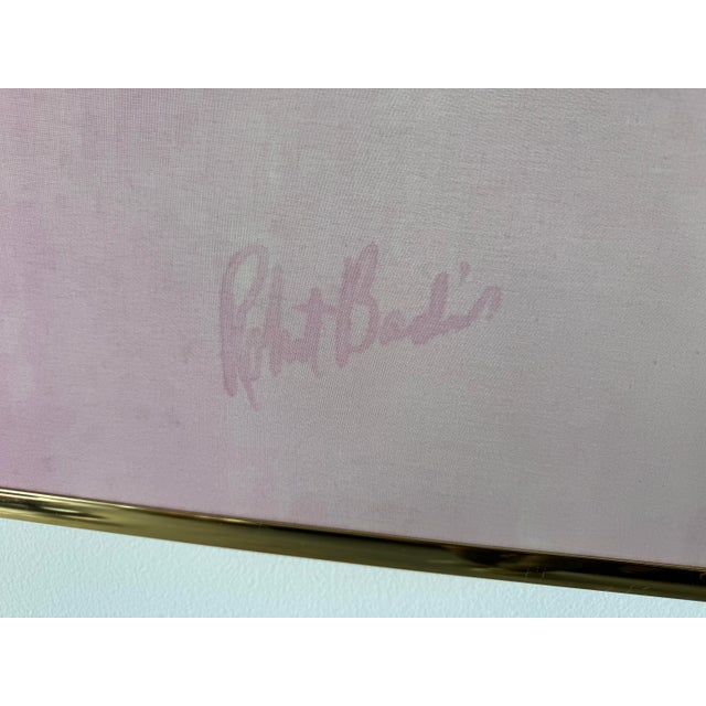 Metal 1980s Vintage Postmodern Woman Portrait Batik Painting by Robert Badis For Sale - Image 7 of 12