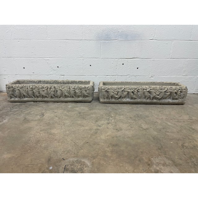 Neoclassical 1940s Mid-Century Neoclassical Cherub Relief Trough — Montgomery Al Estate Rescue For Sale - Image 3 of 11