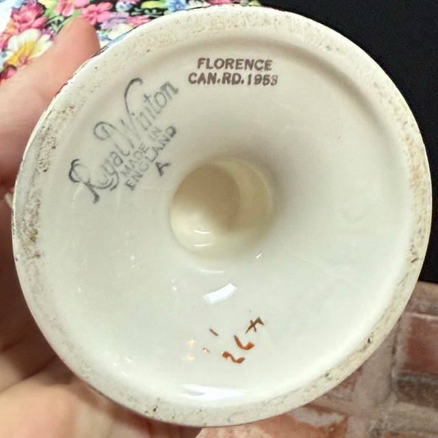 Ceramic Vintage English Royal Winton Black Chintz Vase For Sale - Image 7 of 7