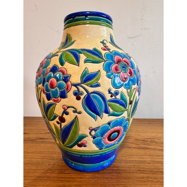 1920s 1920s Art Deco Boch Frères Keramis Vase by Charles Catteau For Sale - Image 5 of 6