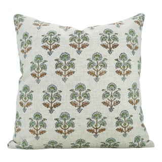 Fabdivine Indian Block Print Cushion Cover 20x20 Inch Viscose Linen-Traffic Light For Sale