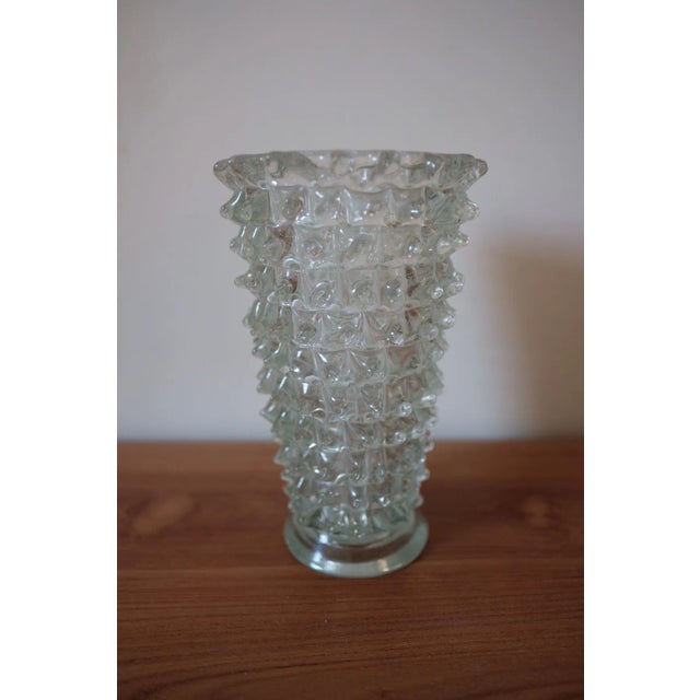 Beautiful rostrato glass vase. Solid construction, murano glass. Circa 1920, Italy. Attributed to Barovier and Toso.