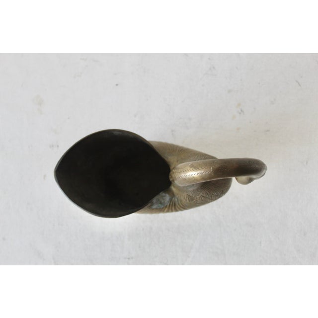 Hollywood Regency 1970s Brass Swan Planter With Patina For Sale - Image 3 of 7