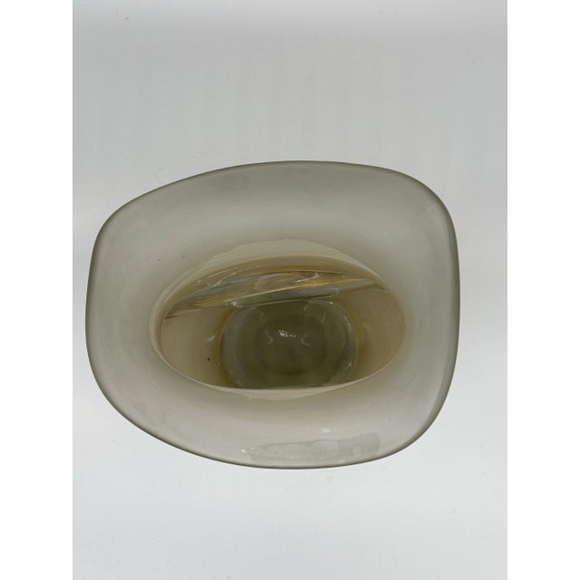 Mid Century Mordern Jon Studio Art Hand Blown Glass Vase - Etch Signed by Artist "Jon Art" For Sale - Image 11 of 12