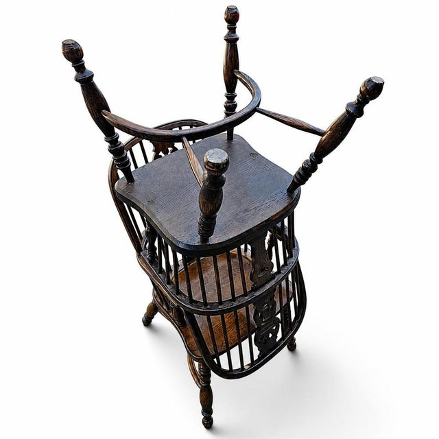 Vintage Oak Wheelback Windsor Armchairs, 1980s, Set of 9 For Sale - Image 6 of 18