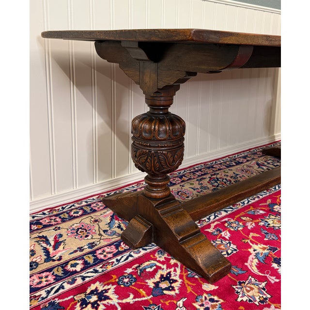Antique English Jacobean Dining Table Breakfast Table Oak 6' Wide c.1920s-30s For Sale - Image 17 of 18