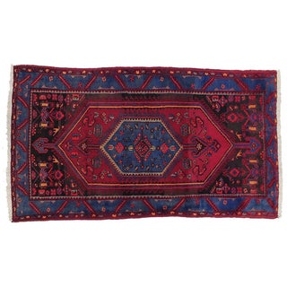 Vintage Persian Hamadan Rug - 4'4" X 7'7" For Sale