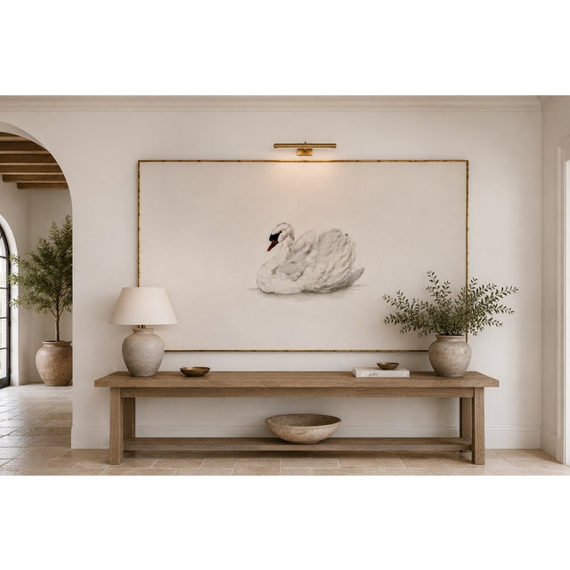 Mute Swan by Aert Schouman, Vintage Bird Art Print Reproduction, 24" X 16" For Sale In Buffalo - Image 6 of 9