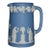 Vintage Wedgwood England Portland Jasperware Grape Pitcher Blue & White For Sale