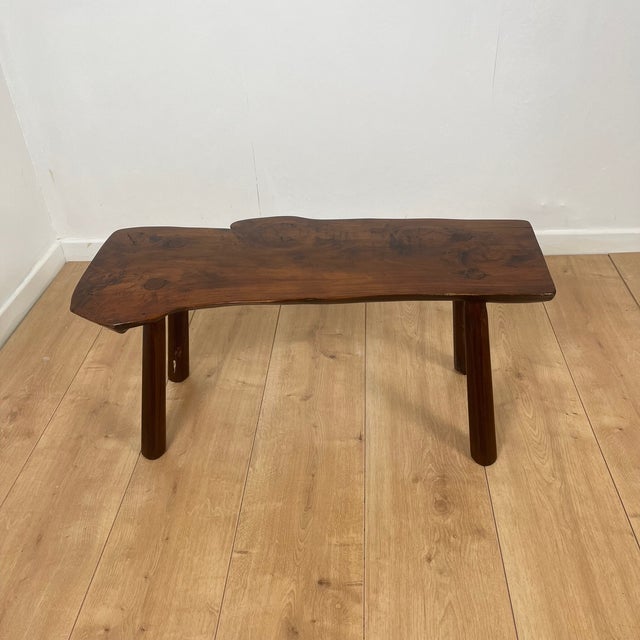 Wabi Sabi Rustic Bench in Elm, 1950s For Sale - Image 4 of 13