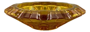 Vintage Art Deco Cut Amber Glass Bowl
