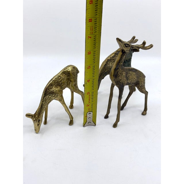 Brass Vintage Late 20th Century Brass Deer Statues - A Set of 3 For Sale - Image 8 of 9