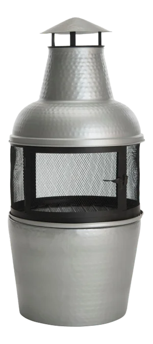 Chiminea in Silver & Black