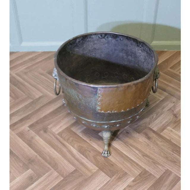 Large Copper Log Cauldron, Early 19th Century For Sale - Image 3 of 8