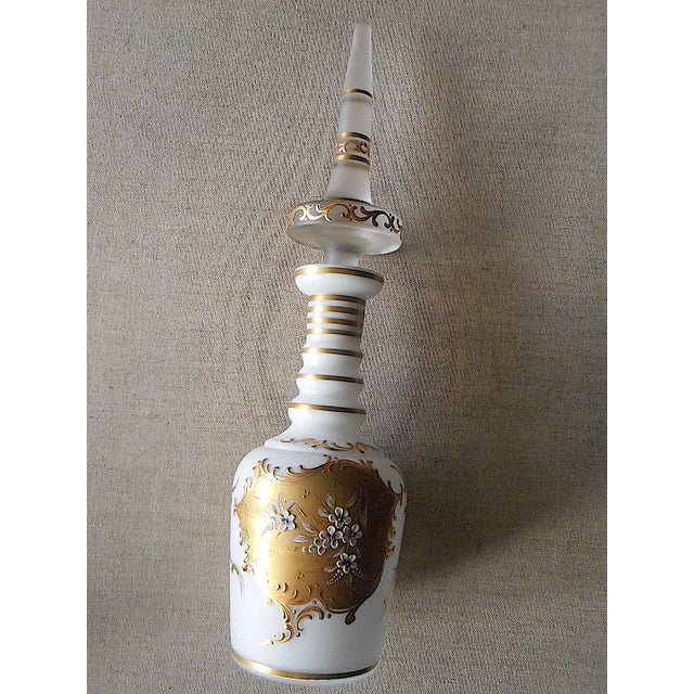 Vintage Cased Glass & 24K Gold Trim Decanter For Sale - Image 5 of 8