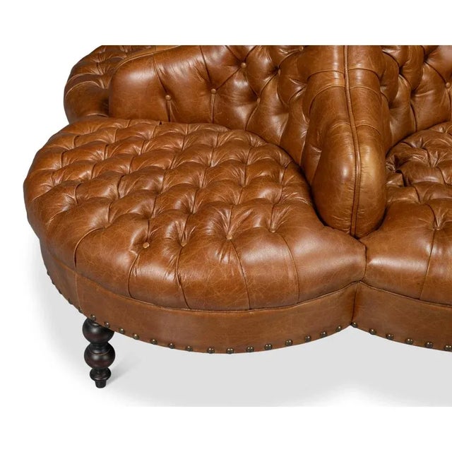 Cuban Brown Four-Sided Sofa For Sale - Image 11 of 12