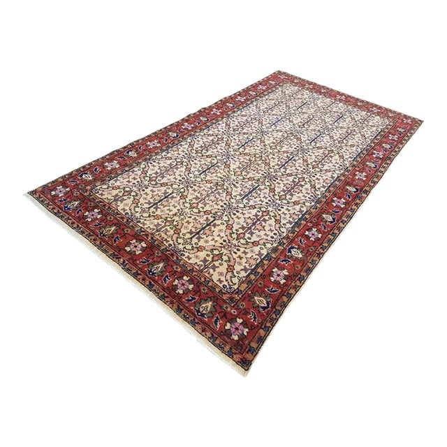 1960s Bohemian Handknotted Vintage Area Rug For Sale