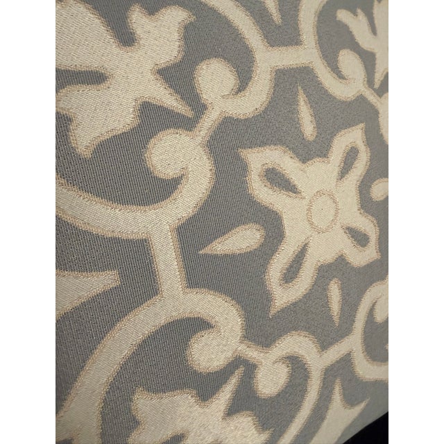 Restoration Hardware Decorative Pillow – Embroidered Linen Accent Cushion For Sale In Chicago - Image 6 of 6