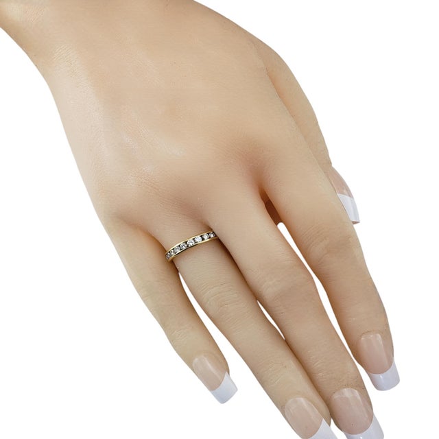 Late 20th Century 14k Yellow Gold and Diamond Eternity Band Ring For Sale In New York - Image 6 of 6