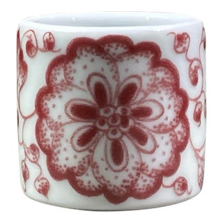 Underglaze Red Porcelain Thumb Ring With Floral Motif For Sale