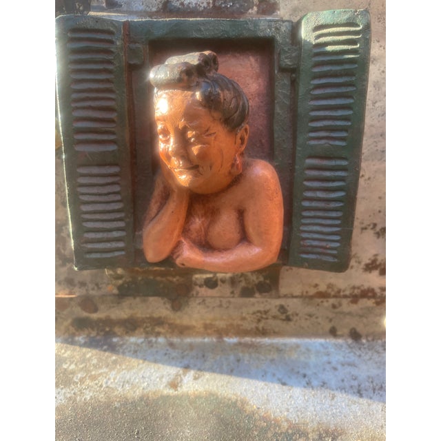 1960’s Torch Cut Brass,steel and Copper of a Bordello With Ladies of the Night Sculpture. For Sale - Image 11 of 12