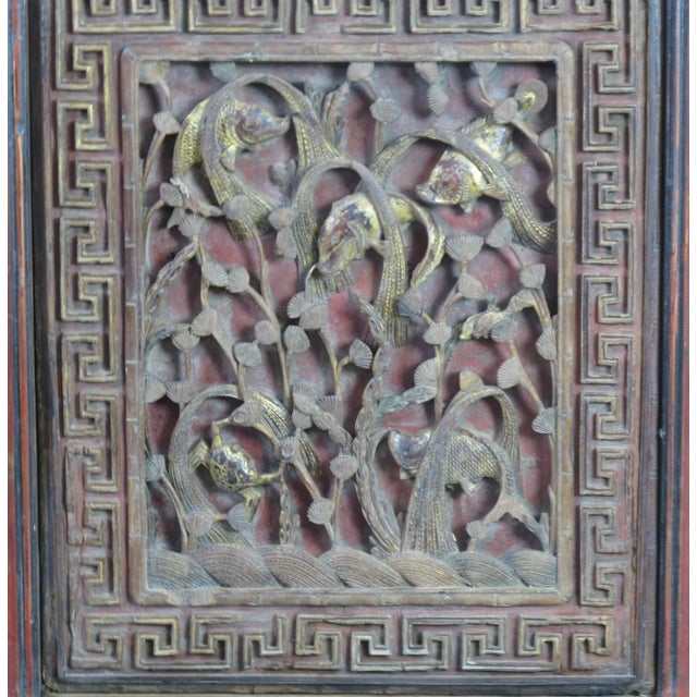 A pair exquisitely hand carved wall hanging panels from southern part of China. This pair wall art shows intricate and...