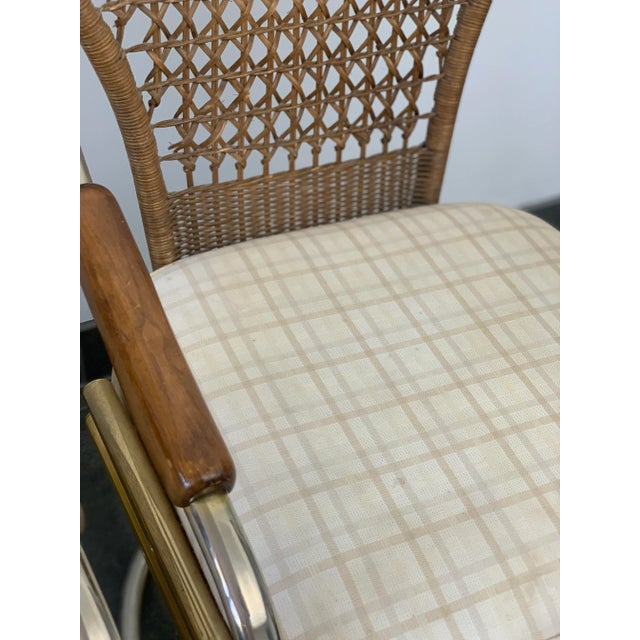 Wood 1970s Cantilever Chrome & Caned Arm Chairs - APair For Sale - Image 7 of 7