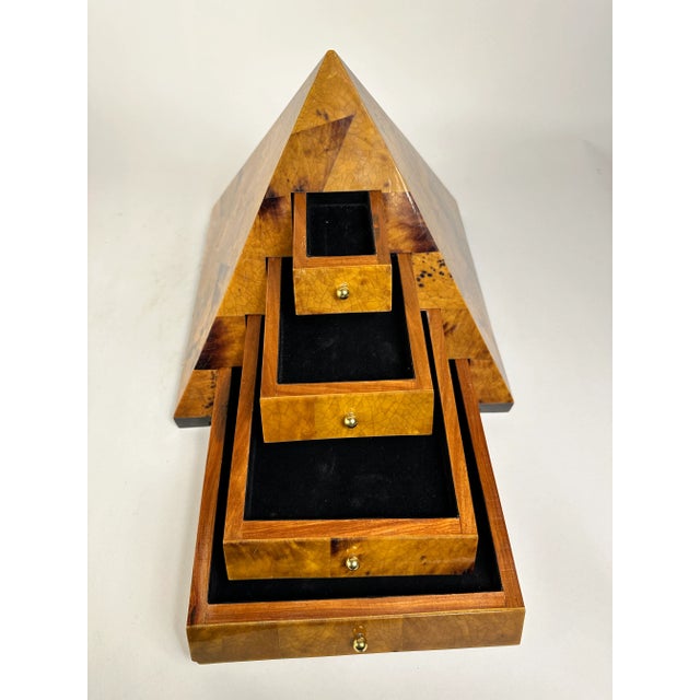 Textile Mid 20th Century Pen Shell Pyramid Box With Attribution to Maitland Smith For Sale - Image 7 of 12
