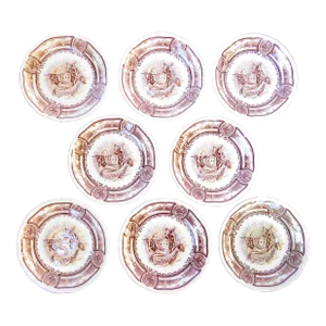 Vintage Meakin English Ironstone Cocoa Brown & White Transferware Plates, Set of 8