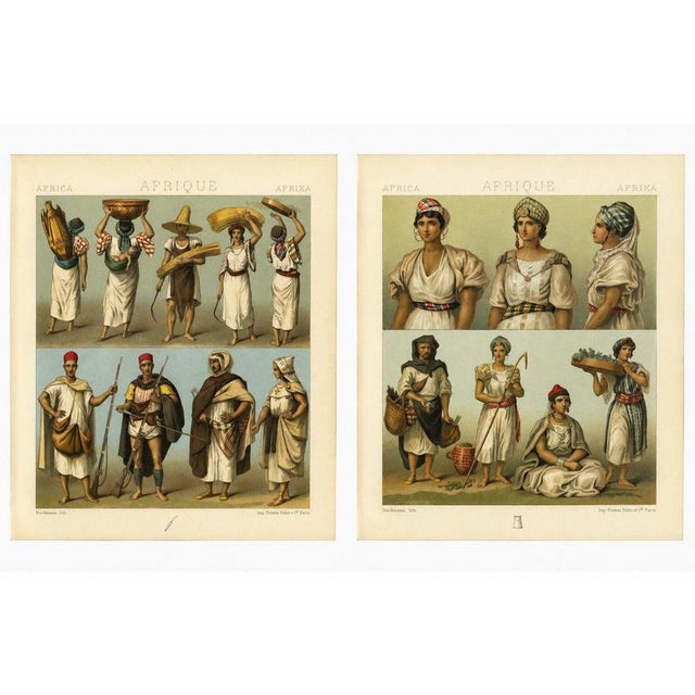 Racinet, Afrique: North African Costumes & Figures, 1888, Lithographs, Set of 2 For Sale - Image 9 of 9