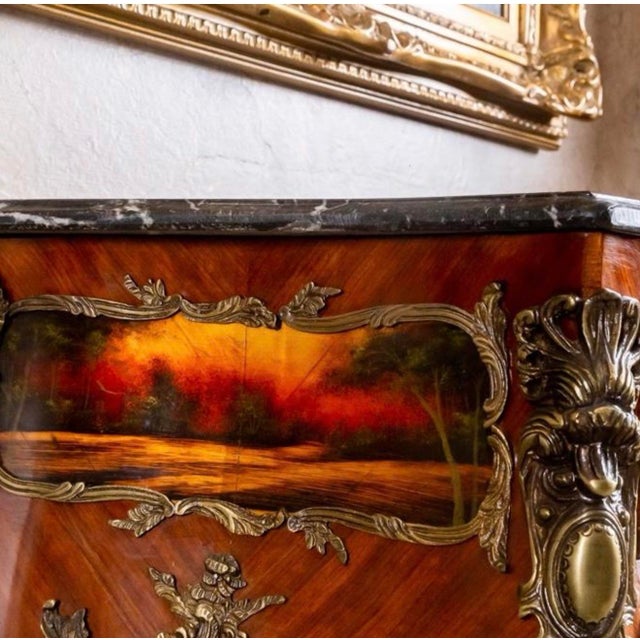 Early 20th Century French Vernis Martin–Style Hand-Painted Cabinet With Ormolu Mounts For Sale - Image 4 of 11