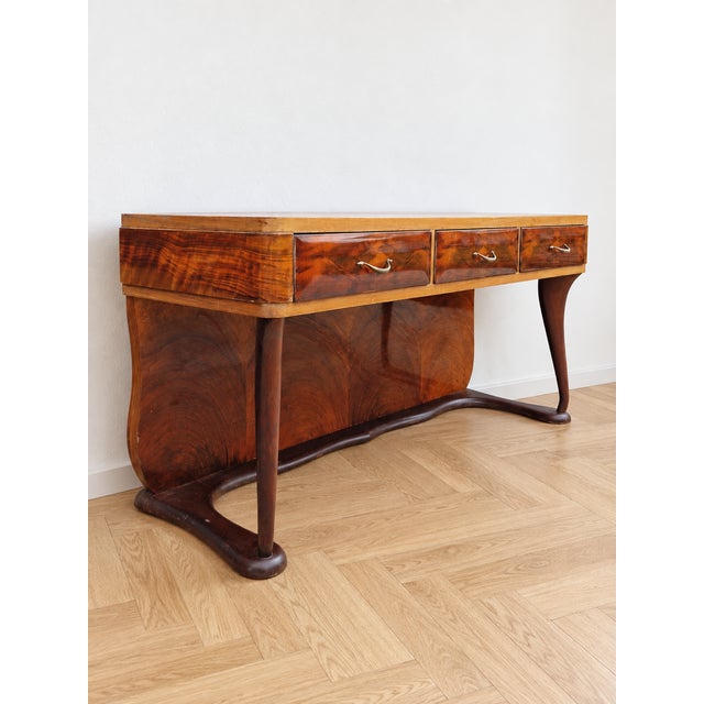 Vintage Art Deco Console Table in Briar Wood, 1930s For Sale - Image 4 of 10