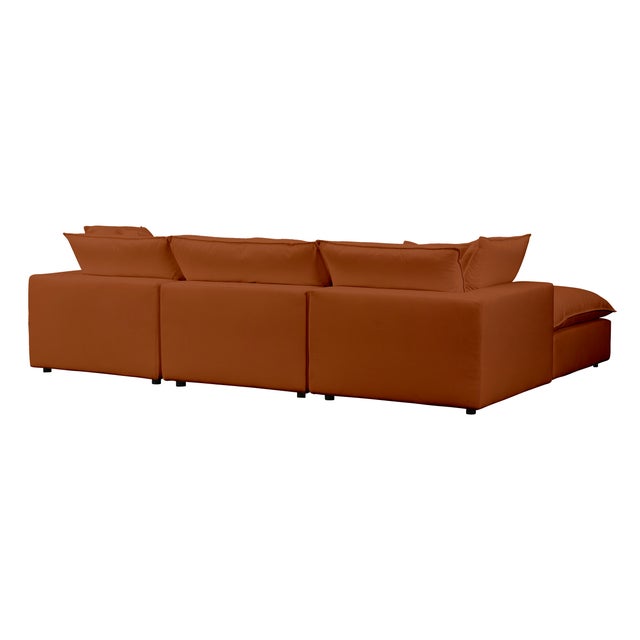 2020s Cali Rust Performance Fabric Modular 4 Piece Sectional For Sale - Image 5 of 8