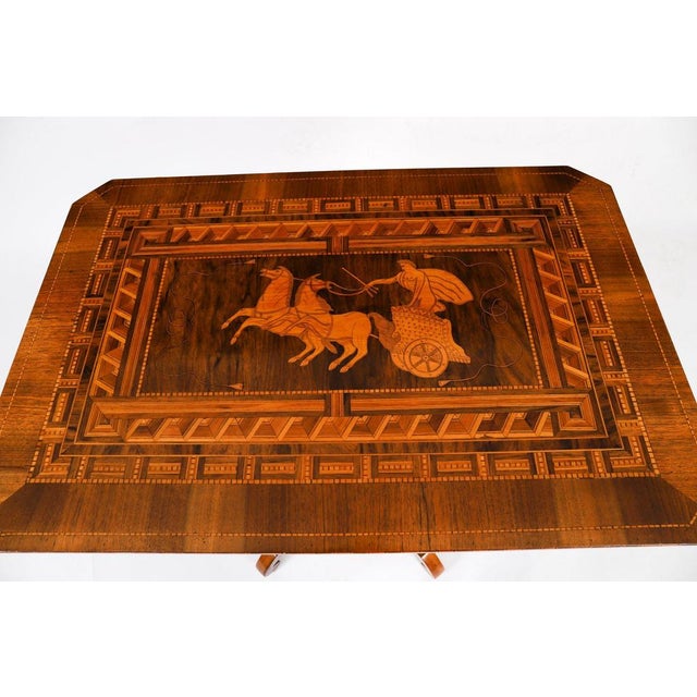 Antique Italian Marquetry and Parquetry Occasional Table from Sorrento, 1800s For Sale - Image 4 of 14