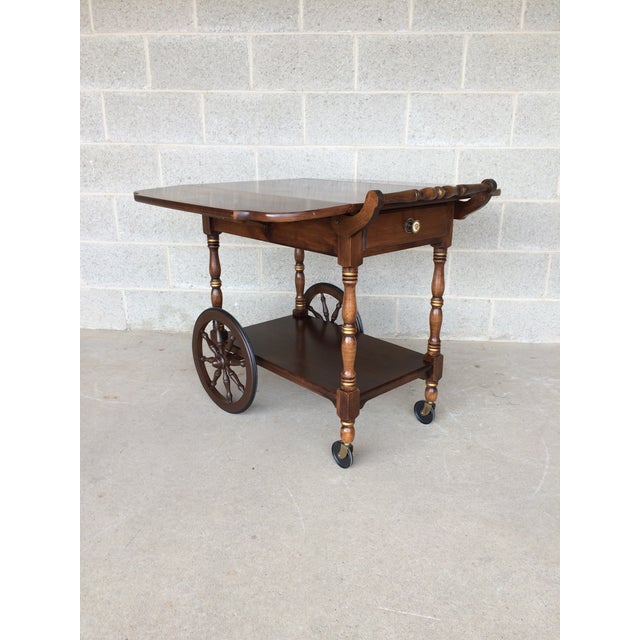L. Hitchcock Harvest Paint Decorated Maple Drop Leaf Tea Cart Chairish