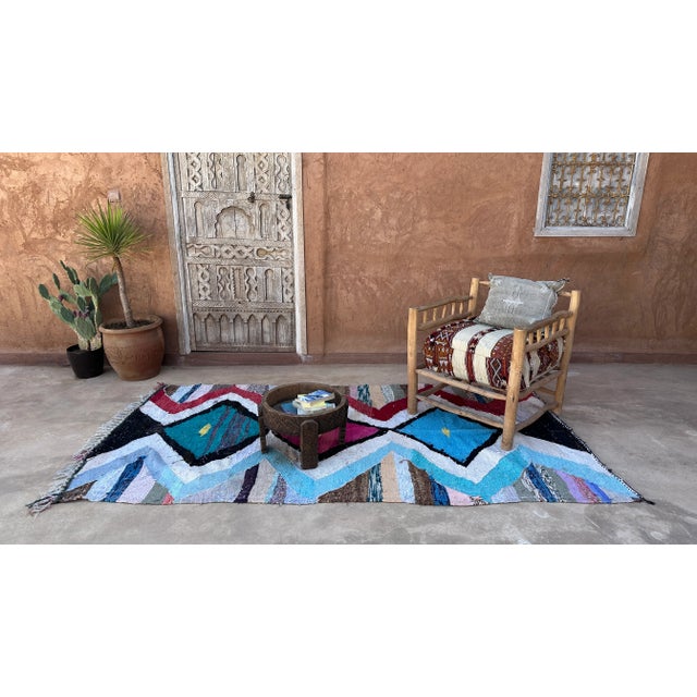 Textile 1980s Moroccan Bohemian Colorful Vintage Kilim Rug - 4'9" X 8'11" Ft For Sale - Image 7 of 7