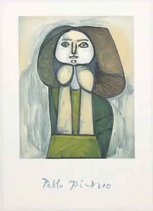 1980s Picasso Estate Collection Portrait De Femme a La Robe Verte
