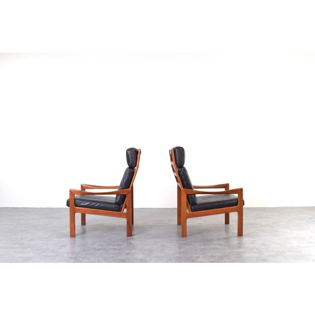 Mid-Century Modern Mid-Century Modern Teak Lounge Chairs by Illum Wikkelsø for Niels Eilersen, 1960s, Set of 2 For Sale - Image 3 of 17