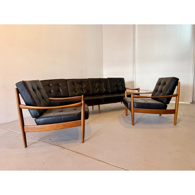 Vintage Danish Living Room Set, 1970s, Set of 3, in Good conditions. Designed 1970 to 1979