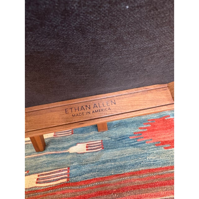 Ethan Allen Arts & Crafts Style Cherry Dining Table With Eight Slat-Back Chairs For Sale - Image 13 of 17
