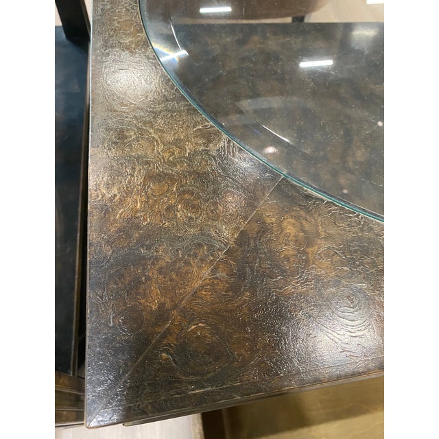 Vintage 1970s Mastercraft Burl Elm & Brass End Table or Night Stand W/Drawer For Sale - Image 9 of 9