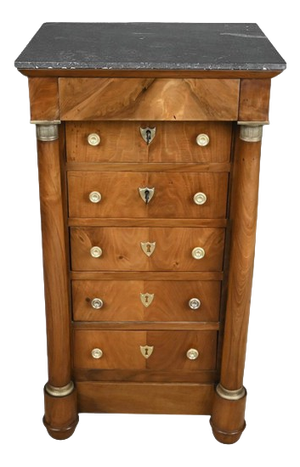 Late 19th Century Empire Walnut Living Room Cabinet