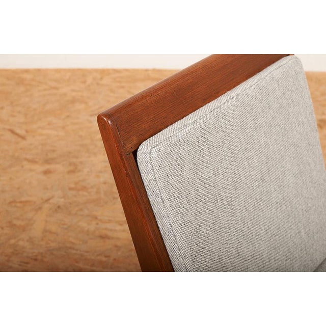 Wood Upholstered Armchair in Wood, Plywood, Chrome-Plated Tubular Steel with Volz Cushion For Sale - Image 7 of 11