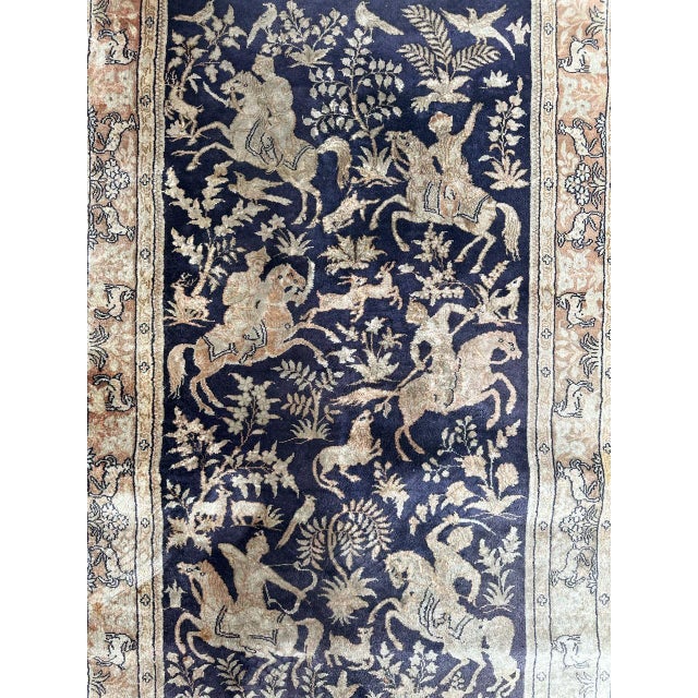 Vintage Chinese Fine Silk Rug, 1980s For Sale - Image 14 of 17