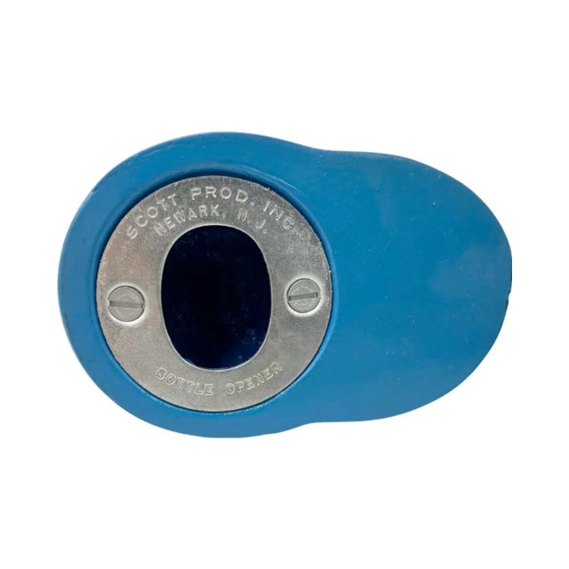 Blue Vintage Equestrian Jockey Cap Bottle Opener Blue & White For Sale - Image 8 of 13